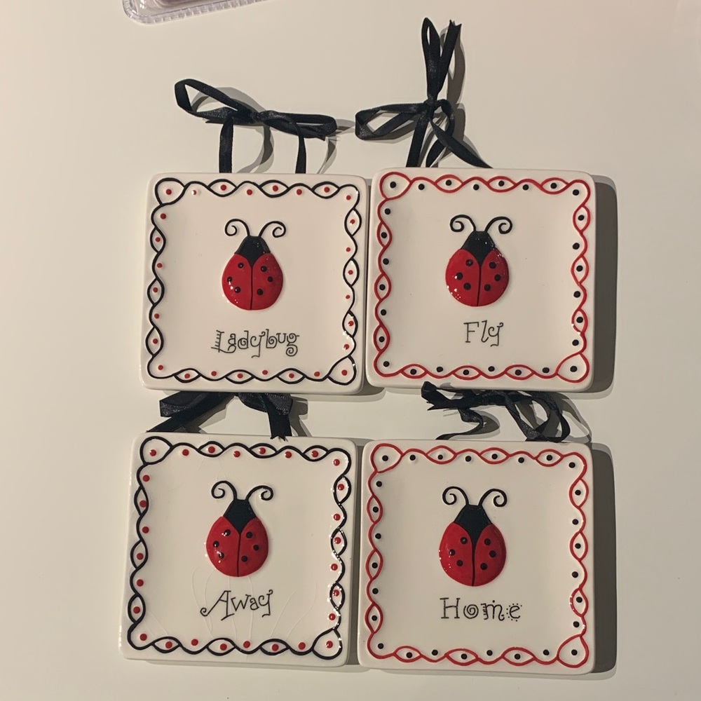 Ladybug Ceramic Wall Decor Set